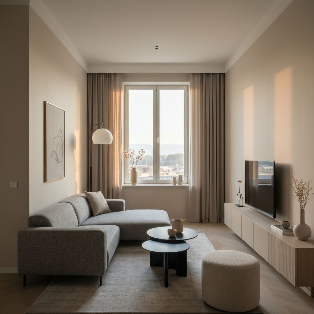 Modern living room with designer furniture